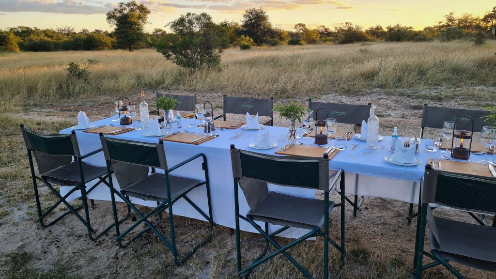 Bush dinner at Baobab Ridge